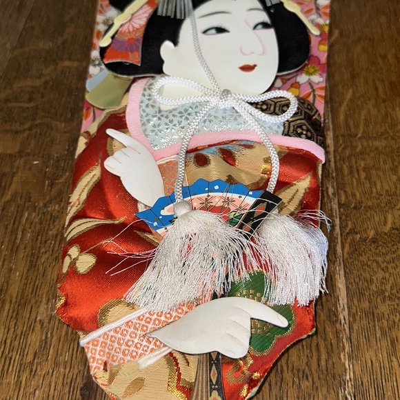 Vintage 1970's Japanese Decorative Geisha Motive Hagoita Paddle - Picture 5 of 6